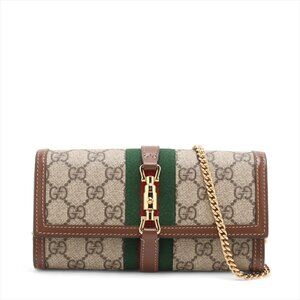 👜 Gucci GG Supreme Chain Wallet Brown 652681